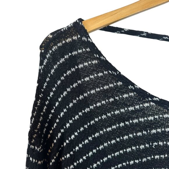 FREE PEOPLE Angel Island Stripe Hacci Slouchy Sweater Twist Back Top Small - Picture 3 of 5